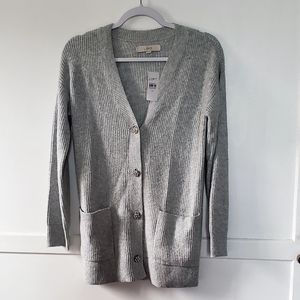 NWT The Loft Gray Cardigan size XS